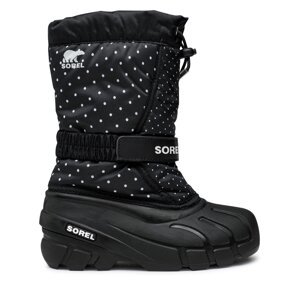 Čizme za snijeg Sorel Youth Flurry Print NY3503-010 Crna