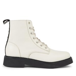 Čizme Tommy Jeans Tjw Lace Up Flat Boot EN0EN02310 Écru