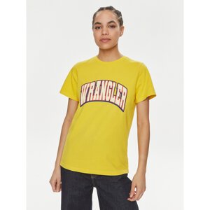 Wrangler T-shirt Varsity 112350189 Žuta Regular Fit