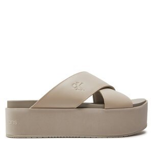 Natikače Calvin Klein Jeans Flatform Cross Mg Uc YW0YW01349 Bež