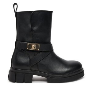 Čizme Tommy Hilfiger Biker Leather FW0FW08313 Crna
