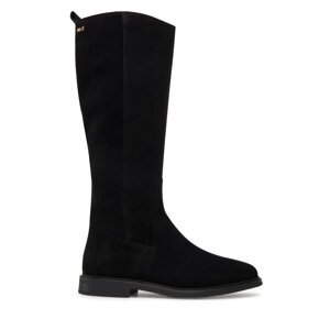 Zimske čizme Tommy Hilfiger Flag Suede Long Boot Zip FW0FW08178 Crna