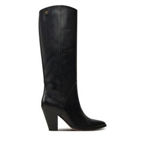 Zimske čizme Tommy Hilfiger High Cowboy Heel Boot Leather FW0FW08296 Crna
