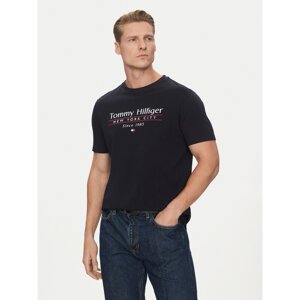 Tommy Hilfiger T-shirt Center Stack MW0MW38621 Tamnoplava Regular Fit