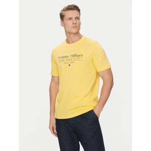 Tommy Hilfiger T-shirt Center Stack MW0MW38621 Žuta Regular Fit