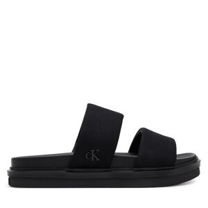 Natikače Calvin Klein Jeans Flat Molded Dbl Bar Sandal Cv YM0YM01222 Crna