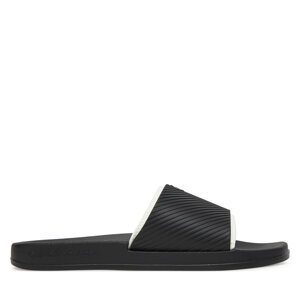 Natikače Calvin Klein Jeans Slide Rubber Neoprene Text YM0YM01234 Crna