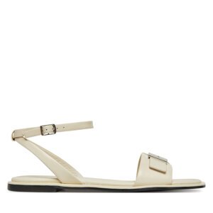 Sandale Calvin Klein Flat Sandal W/Ck Hw - Lth HW0HW02367 Écru
