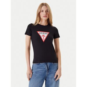 Guess Jeans T-shirt W4YI04 J1314 Crna Slim Fit