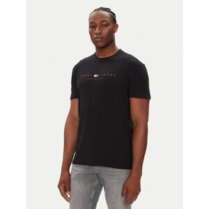 Tommy Jeans T-shirt Flag Linear DM0DM21911 Crna Regular Fit