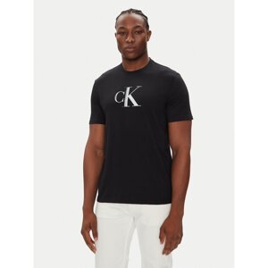 Calvin Klein Jeans T-shirt Center Monogram LV04RC857G Crna Regular Fit