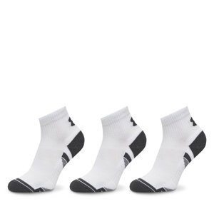 Set od 3 para unisex visokih čarapa Under Armour Performance Tech 1379510 Bijela