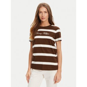 Tommy Hilfiger T-shirt Script WW0WW45746 Smeđa Regular Fit