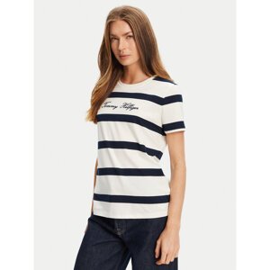 Tommy Hilfiger T-shirt Script WW0WW45746 Écru Regular Fit