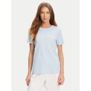 Tommy Hilfiger T-shirt Script WW0WW45746 Svijetloplava Regular Fit