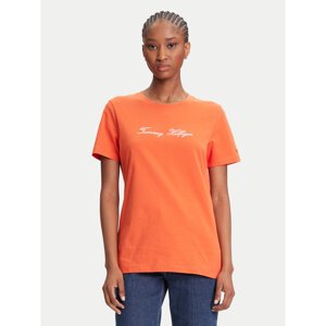 Tommy Hilfiger T-shirt Script WW0WW45746 Narančasta Regular Fit