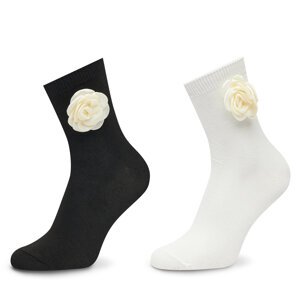 Set od 2 para ženskih visokih čarapa Aldo Rosettesocks 13939716 Crna
