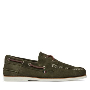 Cipele Tommy Hilfiger Th Boat Shoe Core Suede FM0FM05387 Zelena