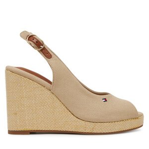 Espadrile Tommy Hilfiger Flag High Wedge Espad Slingback FW0FW08597 Bež