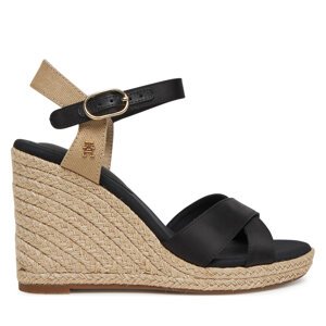 Espadrile Tommy Hilfiger Satin High Wedge Espadrille FW0FW08602 Crna
