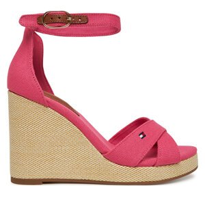 Sandale Tommy Hilfiger Flag High Wedge Espad Crisscross FW0FW08661 Ružičasta