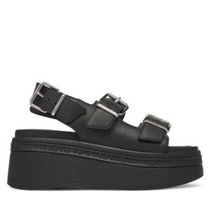 Sandale Tommy Jeans Tjw Wedge Sandal EN0EN02774 Crna