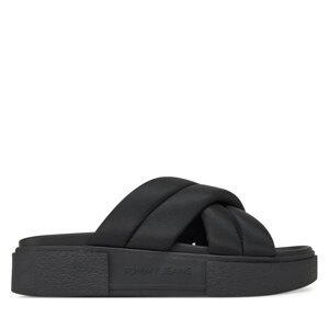 Natikače Tommy Jeans Tjw Flatform Sandal EN0EN02775 Crna