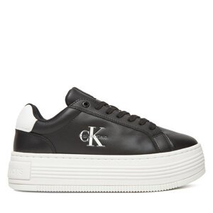 Tenisice Calvin Klein Jeans Bold Flatf Low Lace Lth YW0YW01878 Crna