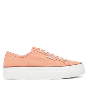 Tenisice Calvin Klein Jeans Vulc Flatform Ctn Logo Tag YW0YW01838 Narančasta