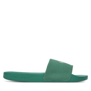 Natikače Calvin Klein Jeans Slide Monologo Cv YM0YM01367 Zelena