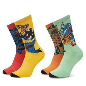 Set od 2 para unisex visokih čarapa Volcom Fa Bob Mollena D6312506 Šarena