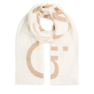Šal Calvin Klein Bold Logo Cotton Hemp Scarf K60K612975 Écru