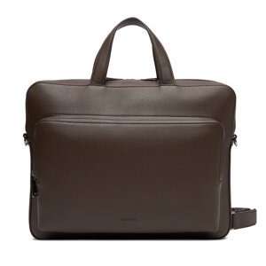 Torba za laptop Calvin Klein Micro Pebble Slim Briefcase 36 LV04D3012G Smeđa