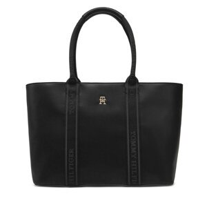 Torbica Tommy Hilfiger Th Logotape Tote AW0AW17198 Crna