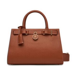 Torbica Tommy Hilfiger American Icon Mini Tote Leather AW0AW17188 Smeđa