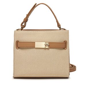 Torbica Tommy Hilfiger Th Heritage Mini Satchel Canvas AW0AW17406 Bež