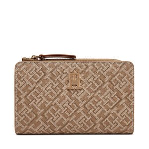 Veliki ženski novčanik Tommy Hilfiger Th Monoplay Leather Med 7 Wallet AW0AW17417 Smeđa