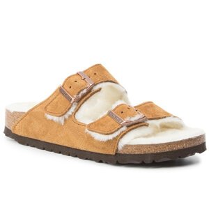 Papuče Birkenstock Arizona Fur 1001135 Smeđa