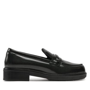 Loaferice Calvin Klein Loafer W/M Bar Saff Lth HW0HW02076 Crna
