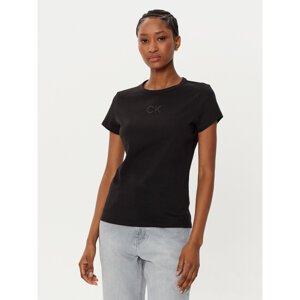 Calvin Klein T-shirt Satin K20K207974 Crna Regular Fit