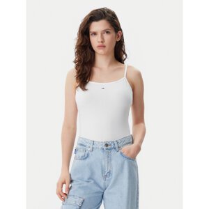 Tommy Jeans Top Essential DW0DW20675 Écru Slim Fit