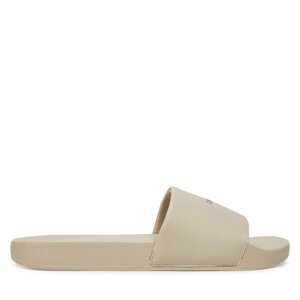 Natikače Calvin Klein Pool Slide W/ Ck Square HM0HM01754 Écru