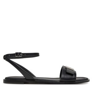 Sandale Calvin Klein Flat Sandal W/Ck Hw - Lth HW0HW02367 Crna