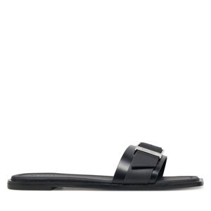 Natikače Calvin Klein Flat Slide W/Buckle - Lth HW0HW02490 Crna