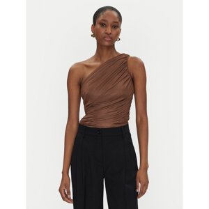 PINKO Top 105048 A2F1 Smeđa Slim Fit
