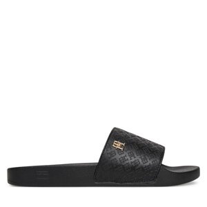 Natikače Tommy Hilfiger Th Monogram Poolside FW0FW08525 Crna
