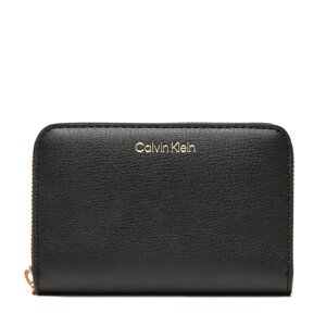 Veliki ženski novčanik Calvin Klein Foil Logo Medium Zip Around LV04F1091G Crna