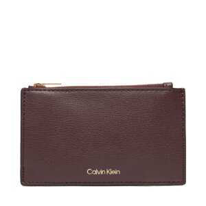 Veliki ženski novčanik Calvin Klein Foil Logo Top Zip Cardcase LV04F1090G Tamnocrvena