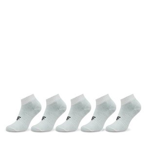 Set od 5 pari dječjih niskih čarapa 4F 4FJWAW23USOCF231 Bijela