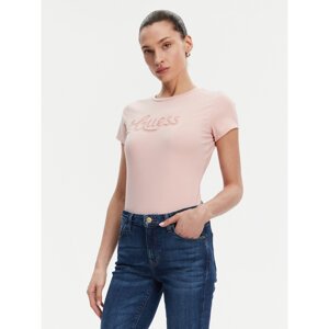 Guess T-shirt W5GI47 KA0Q1 Ružičasta Slim Fit